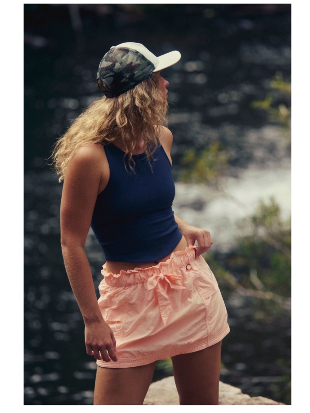 FP Movement In The Wild Skort Women's Peach Drawstring Lightweight Casual Summer